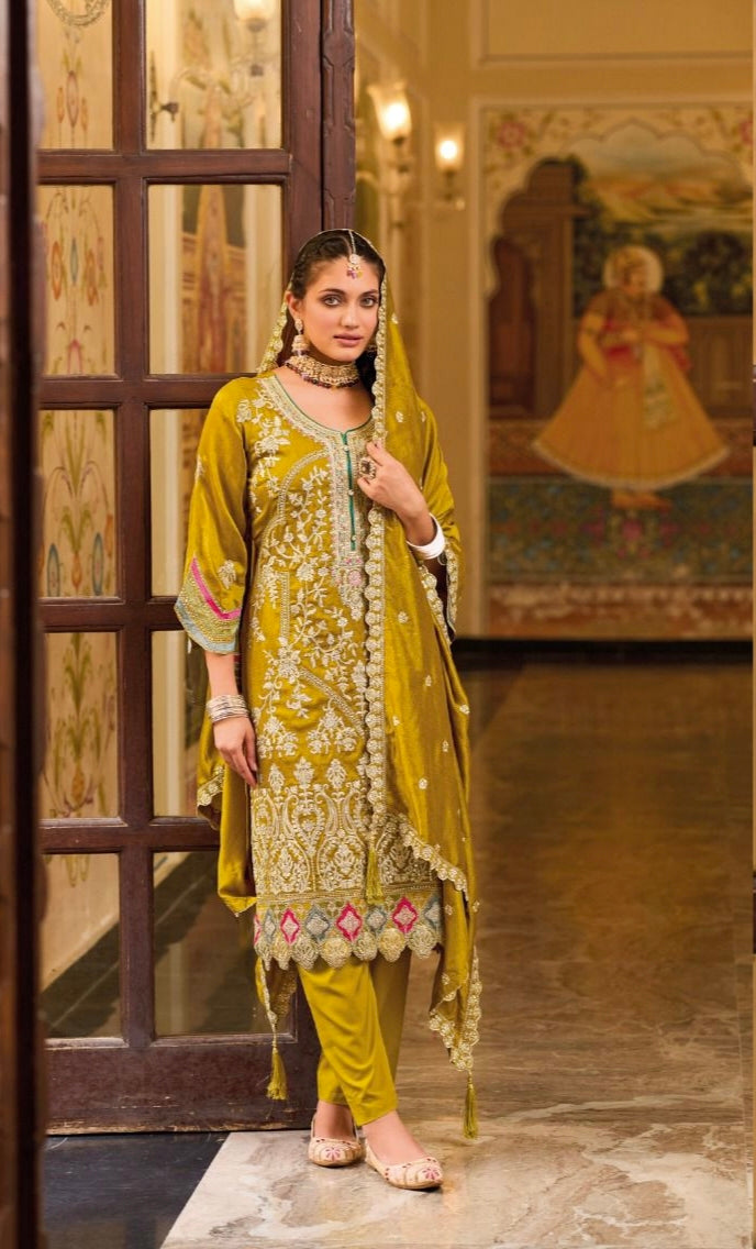 Beautiful Classical Eba Anokhi Premium silk Chudidar Suit 1640