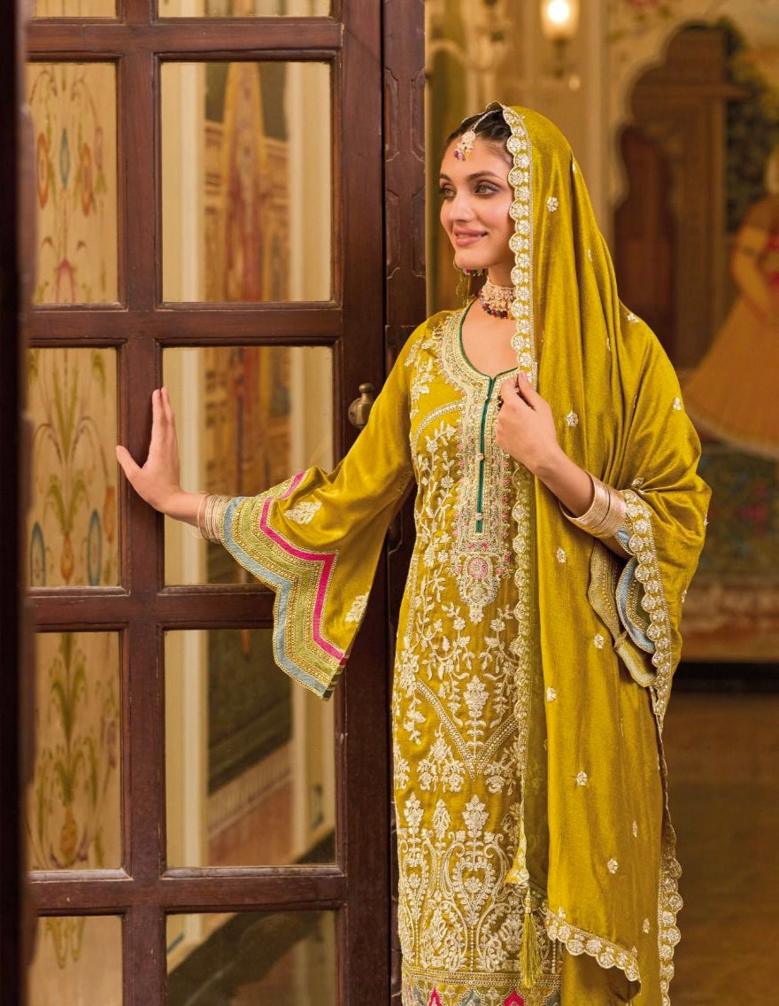 Beautiful Classical Eba Anokhi Premium silk Chudidar Suit 1640