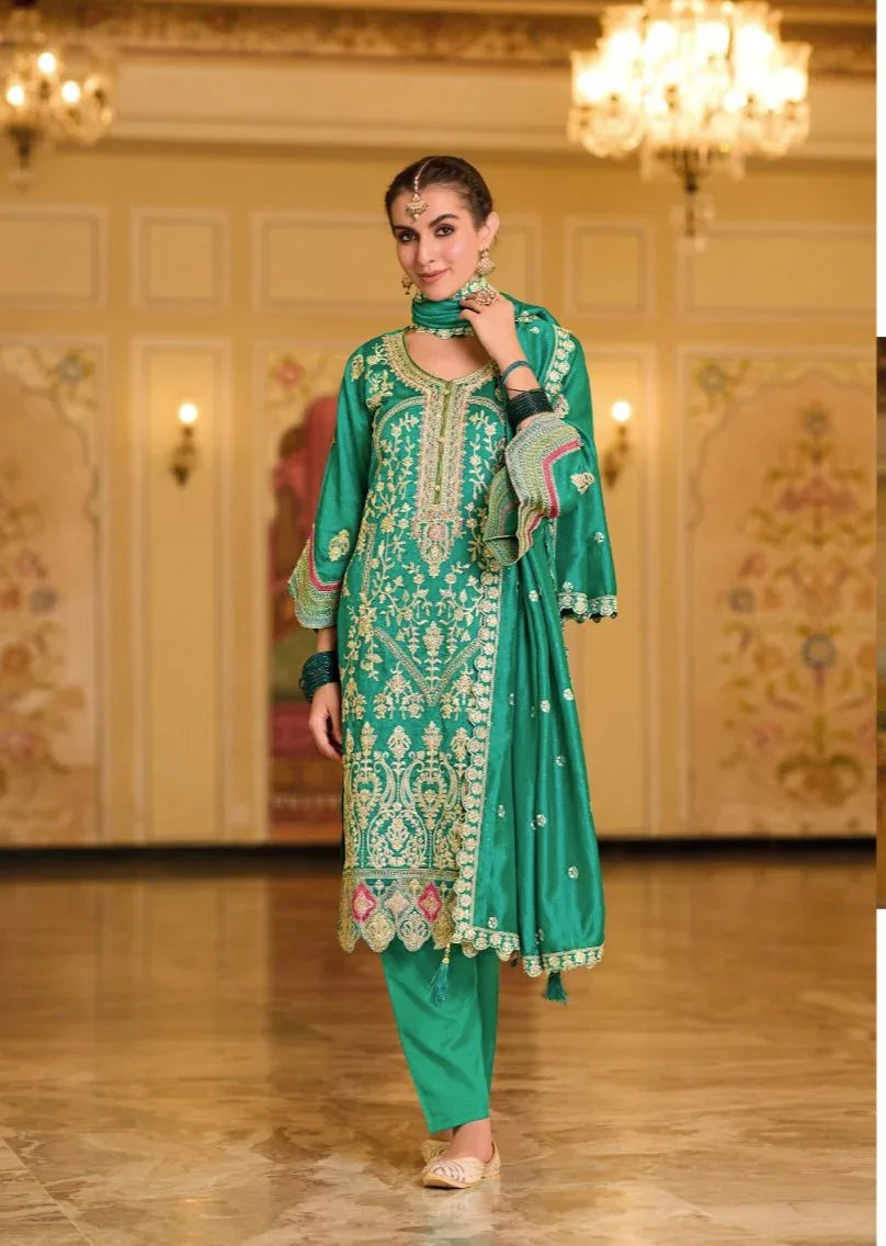 Beautiful Classical Eba Anokhi Premium silk Chudidar Suit 1639