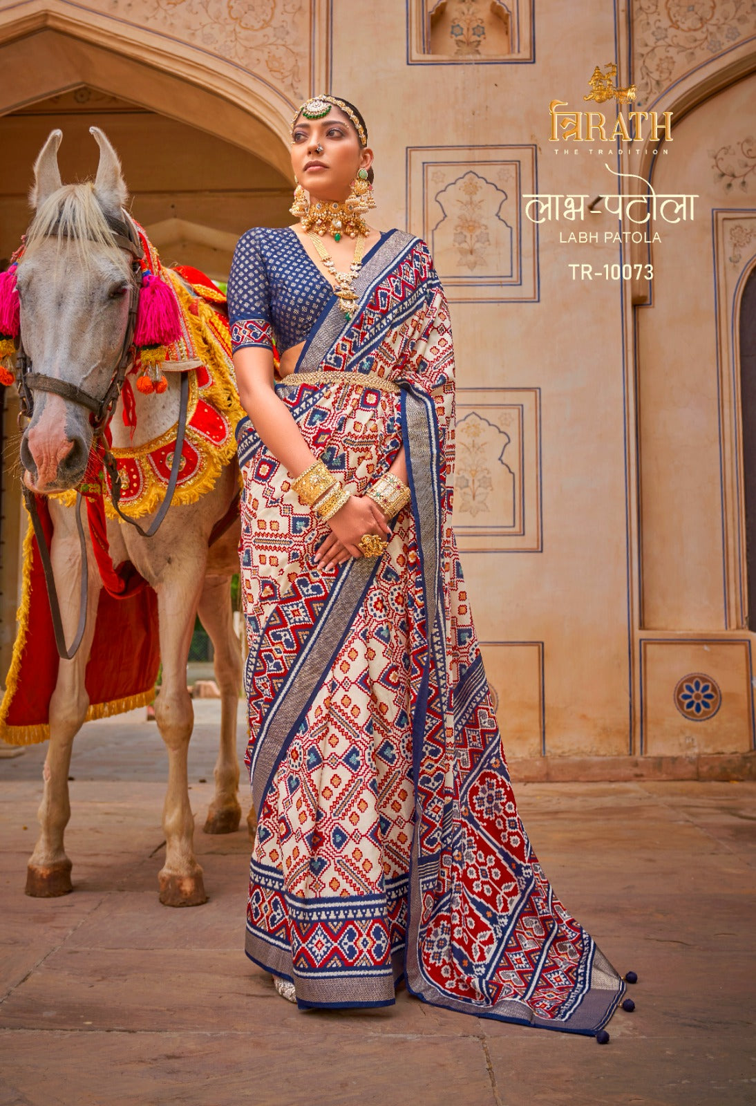 Beautiful Designer Beautifully Designed Trirath Labh Patola Saree 10073