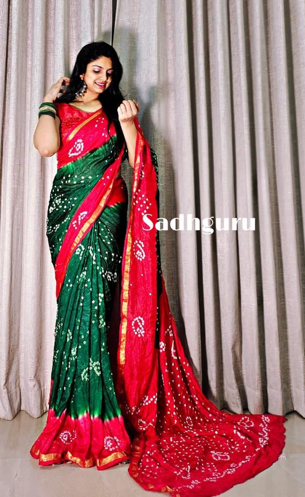 Beautiful Designer Bandhani Saree Kalashree