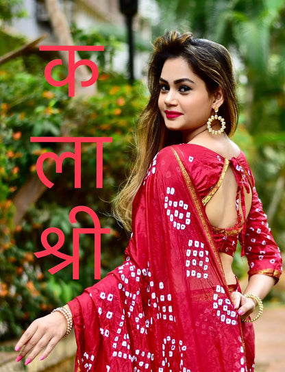 Beautiful Designer Bandhani Saree Kalashree
