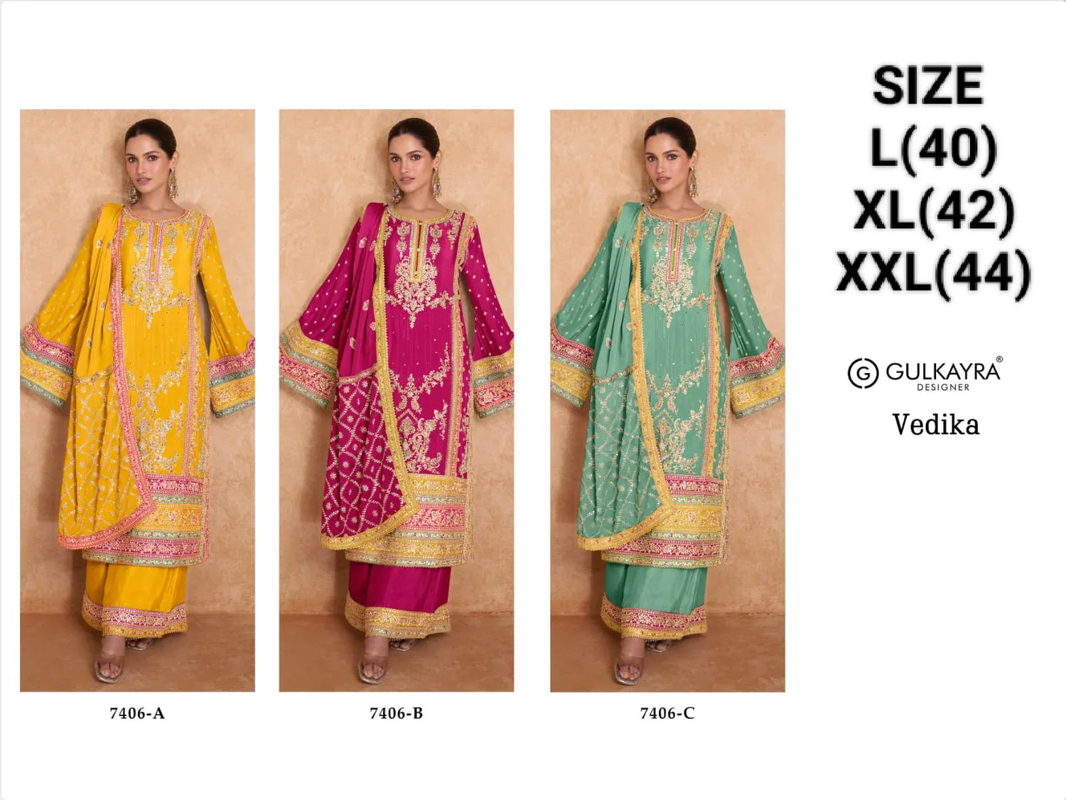 Gulkayra Vedika Real Chinon Readymade Salwar Suit