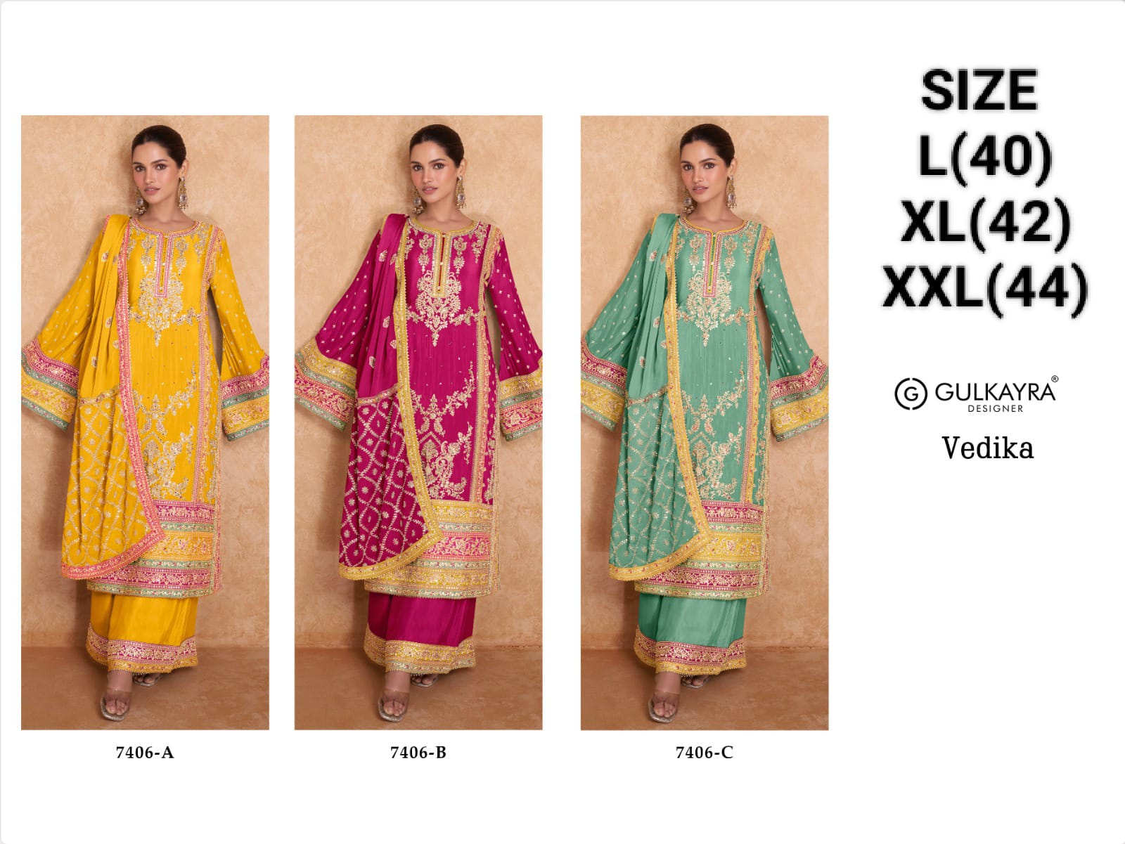 Gulkayra Vedika Real Chinon Readymade Salwar Suit