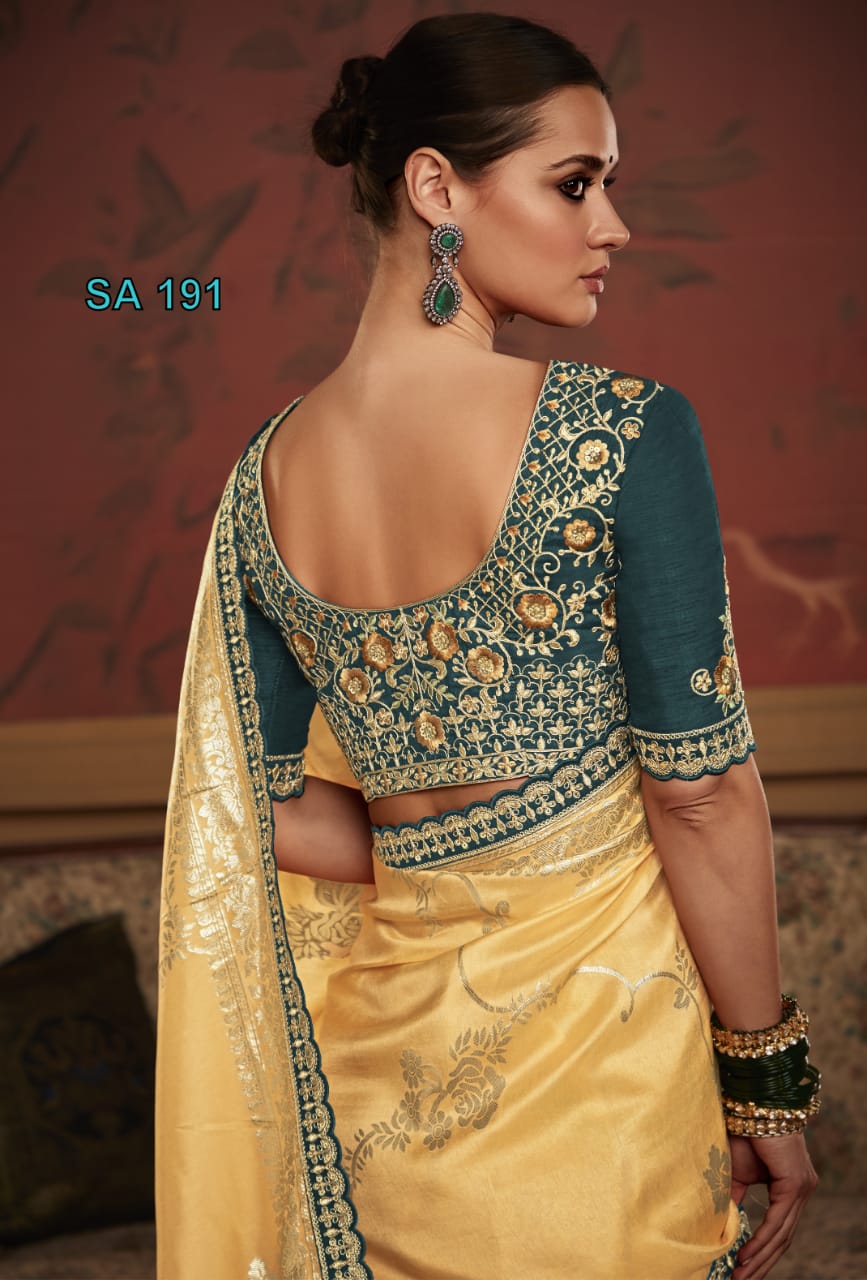 Beautiful Designer Kimora Pure Soft Dola Silk Sindhuri Maharani Silk Wedding Saree 191