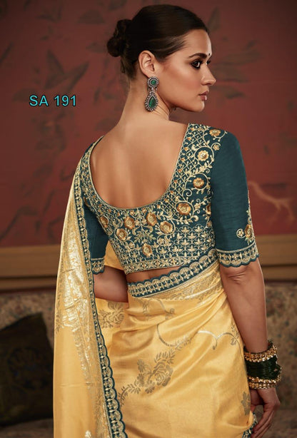 Beautiful Designer Kimora Pure Soft Dola Silk Sindhuri Maharani Silk Wedding Saree 191