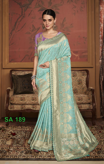 Beautiful Designer Kimora Pure Soft Dola Silk Sindhuri Maharani Silk Wedding Saree 189