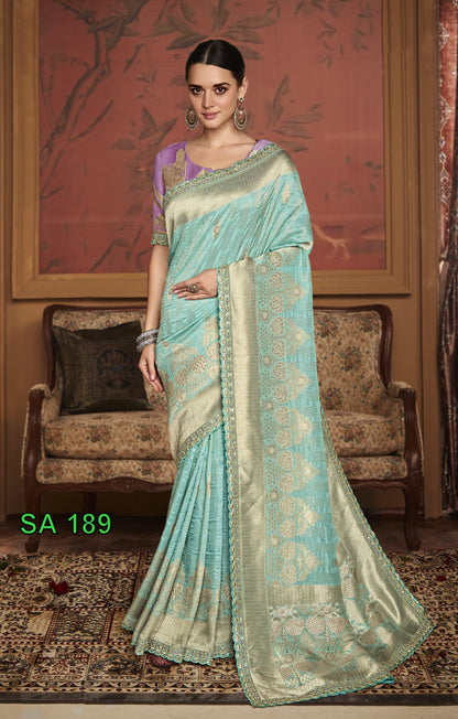 Beautiful Designer Kimora Pure Soft Dola Silk Sindhuri Maharani Silk Wedding Saree 189