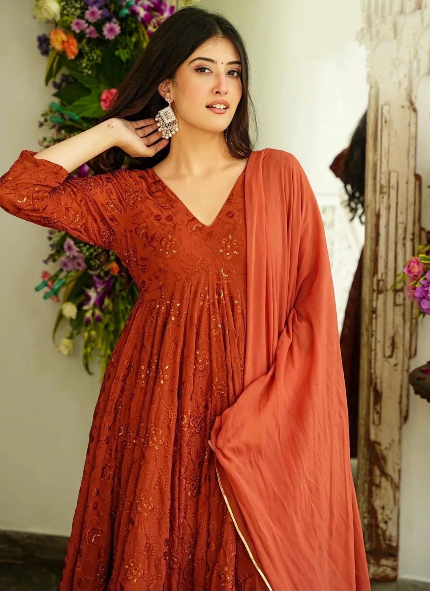 Designer Party Wear Vibhuti Heavy Fancy Pair Gown - Pant &amp; Dupatta
