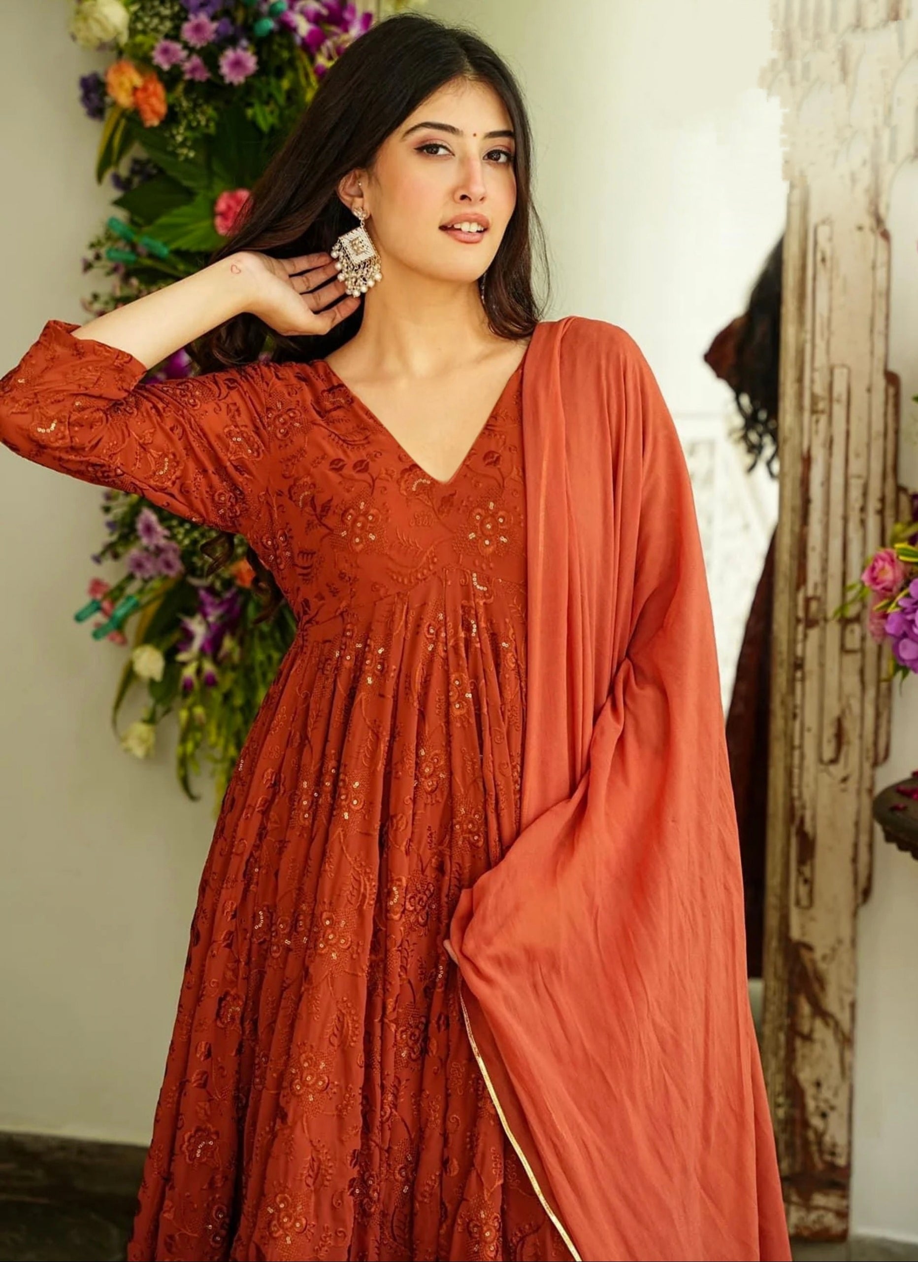 Designer Party Wear Vibhuti Heavy Fancy Pair Gown - Pant & Dupatta