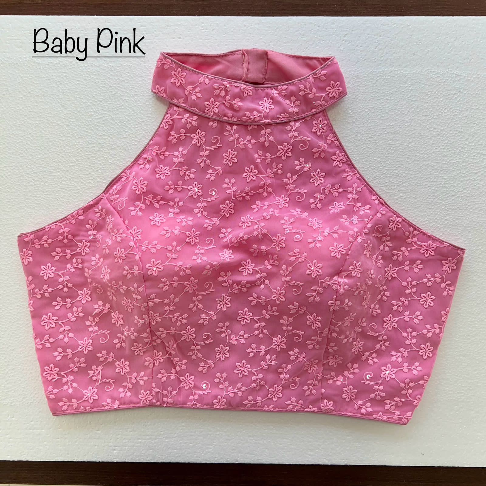 Designer Party Wear Karwa Chauth Chikan Work Halter Neck Special  Desginer Blouse