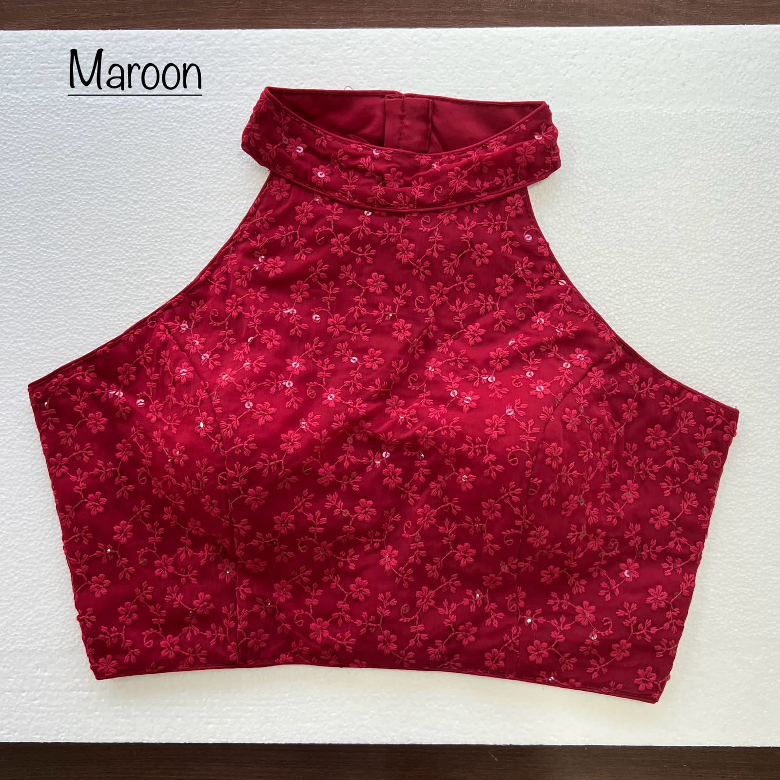 Designer Party Wear Karwa Chauth Chikan Work Halter Neck Special  Desginer Blouse