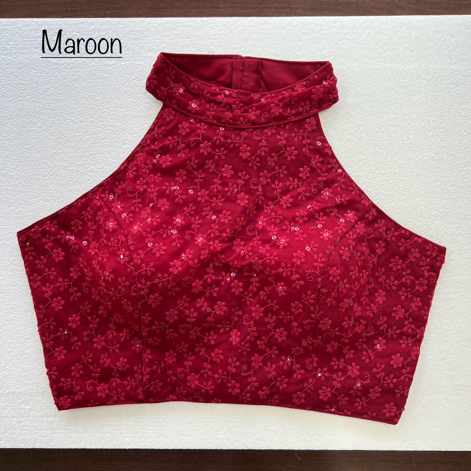 Designer Party Wear Karwa Chauth Chikan Work Halter Neck Special  Desginer Blouse