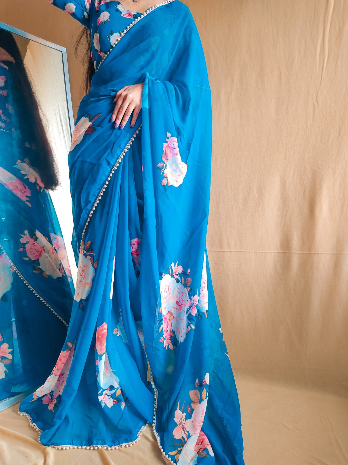 Beautiful Designer Georgette Printed Saree