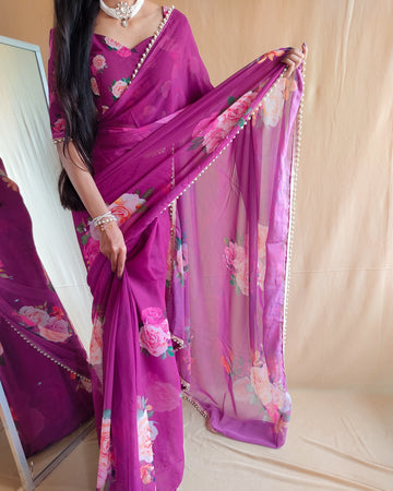 Beautiful Designer Georgette Printed Saree