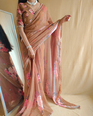 Beautiful Designer Georgette Printed Saree