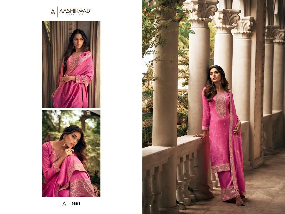 Aashirwad Gulkand Zeeya Designer Silk Salwar Suit