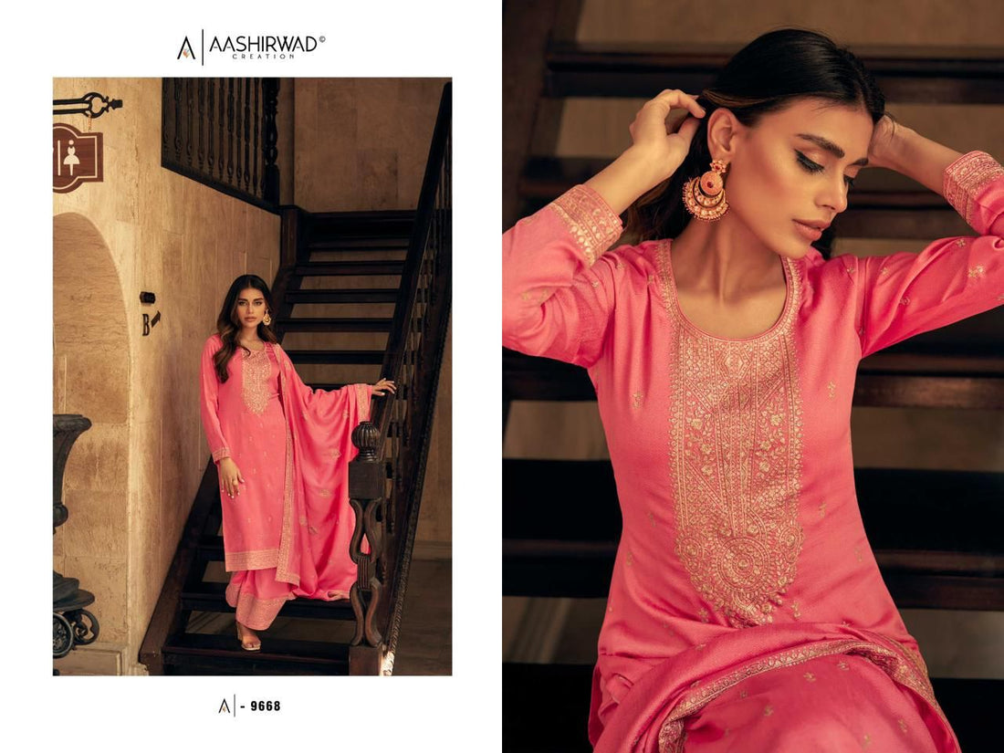 Aashirwad Gulkand Zeeya Designer Silk Salwar Suit