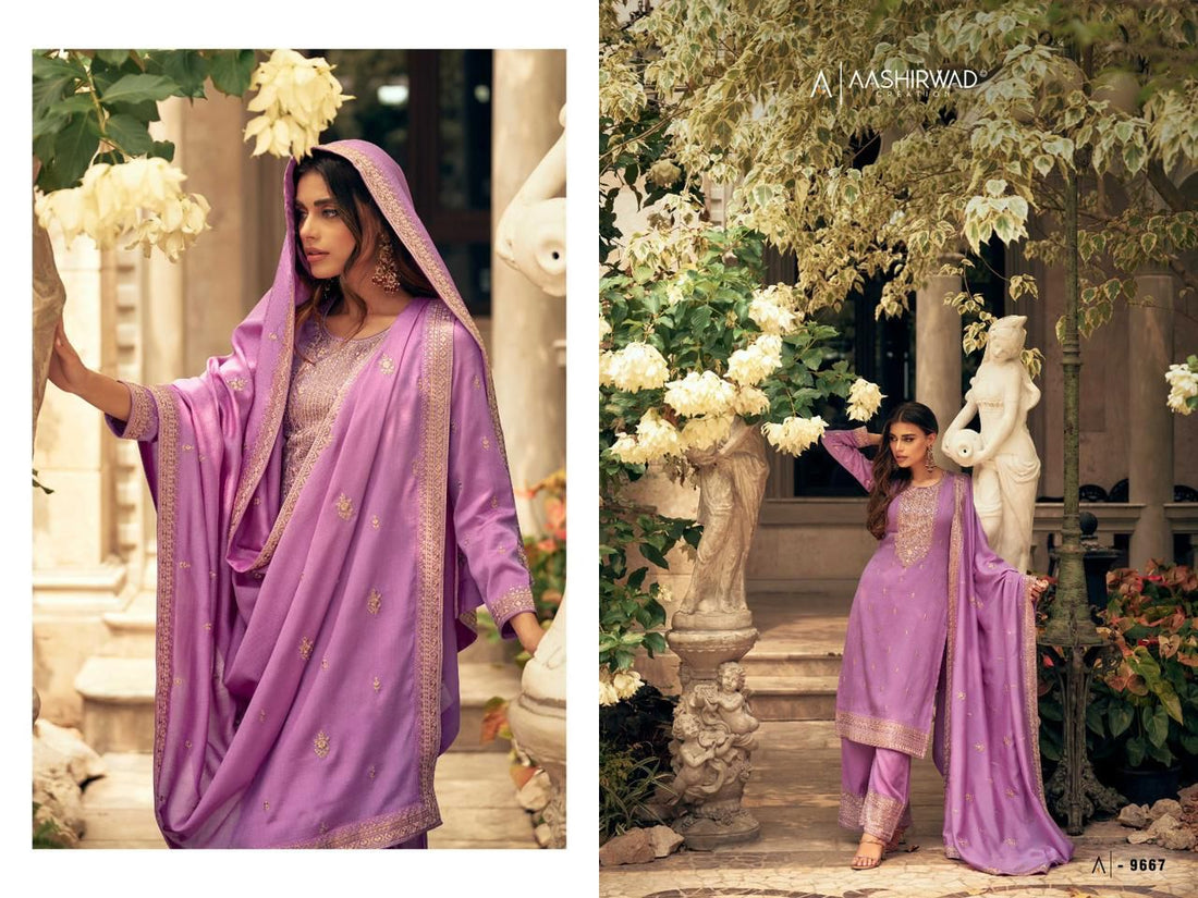 Aashirwad Gulkand Zeeya Designer Silk Salwar Suit