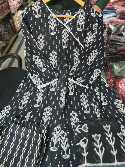 Party Wear Designer Kurti Pant with Organza Dupatta Suit