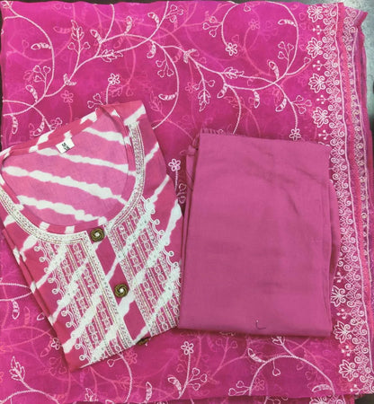 Party Wear Designer Kurti Pant with Organza Dupatta Suit