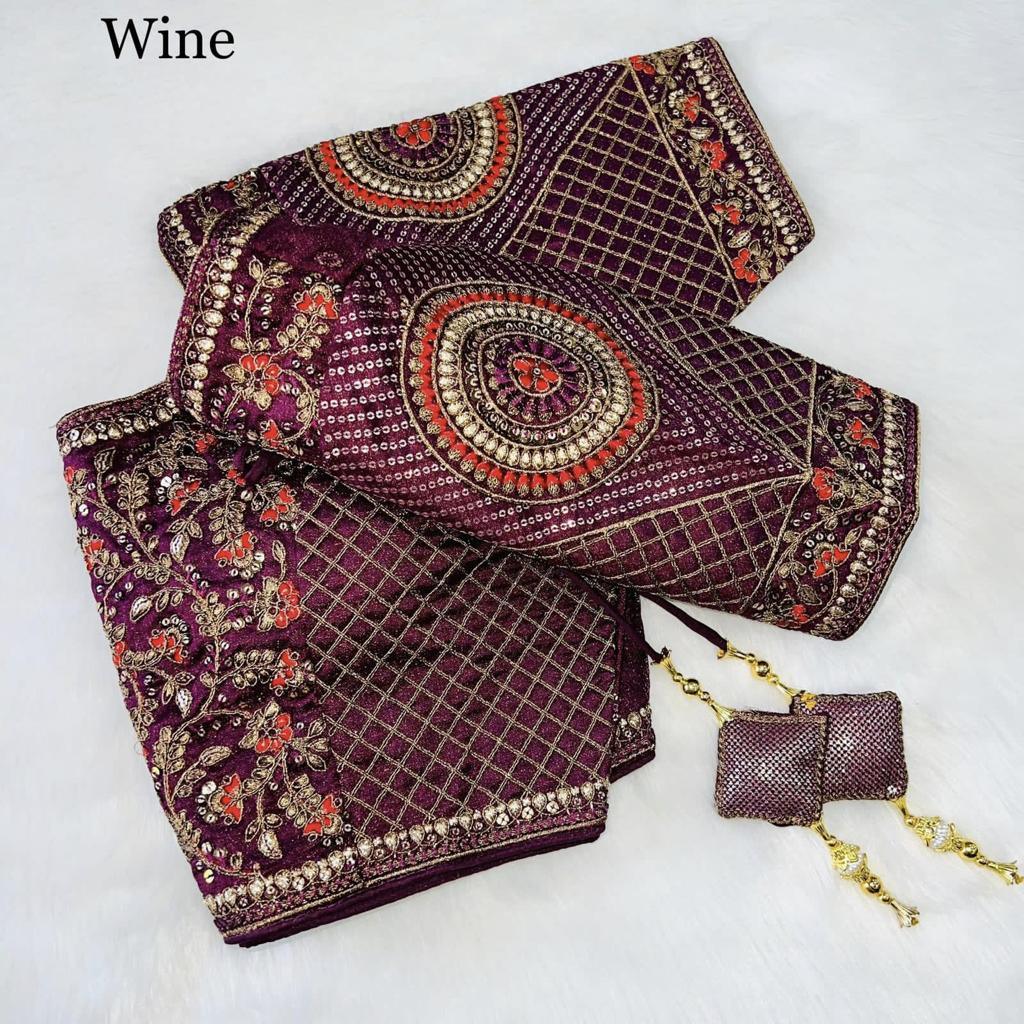 Beautiful Designer Copper Jari Heavy Embroidery Work Blouse