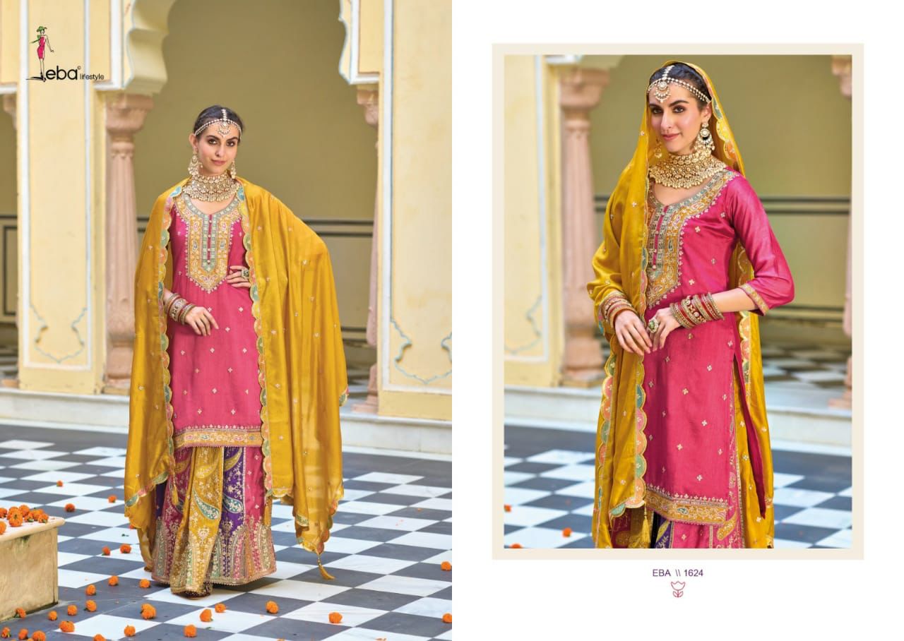 Eba Lifestyle Saffron Vol-3 1624-1625 Series Latest Readymade Salwar Kameez