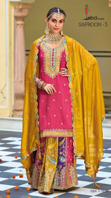 Eba Lifestyle Saffron Vol-3 1624-1625 Series Latest Readymade Salwar Kameez