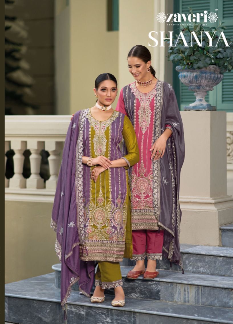 Eba Lifestyle Zaveri Shanya Silk with Embroidery work designer Suits collection
