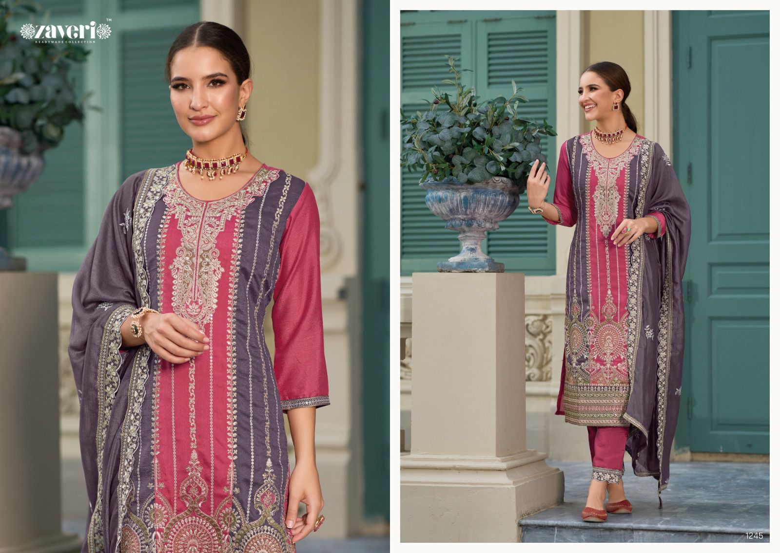 Eba Lifestyle Zaveri Shanya Silk with Embroidery work designer Suits collection