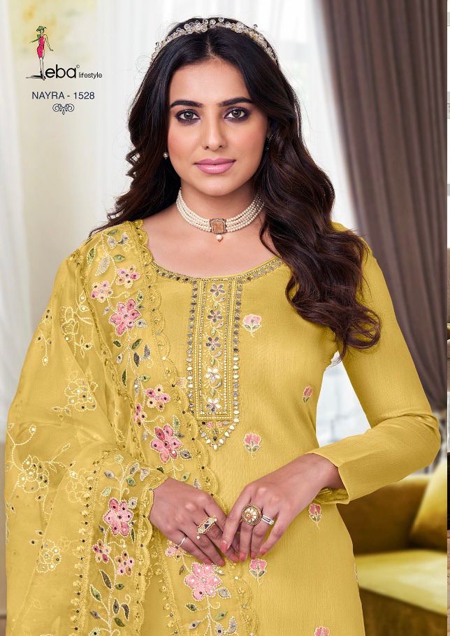 Eba LifeStyle Nyra vol 3 Viscose Silk with Embroidery work Dress material collection