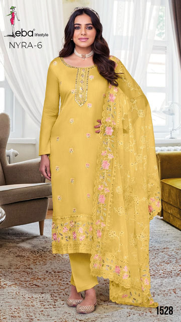 Eba LifeStyle Nyra vol 3 Viscose Silk with Embroidery work Dress material collection