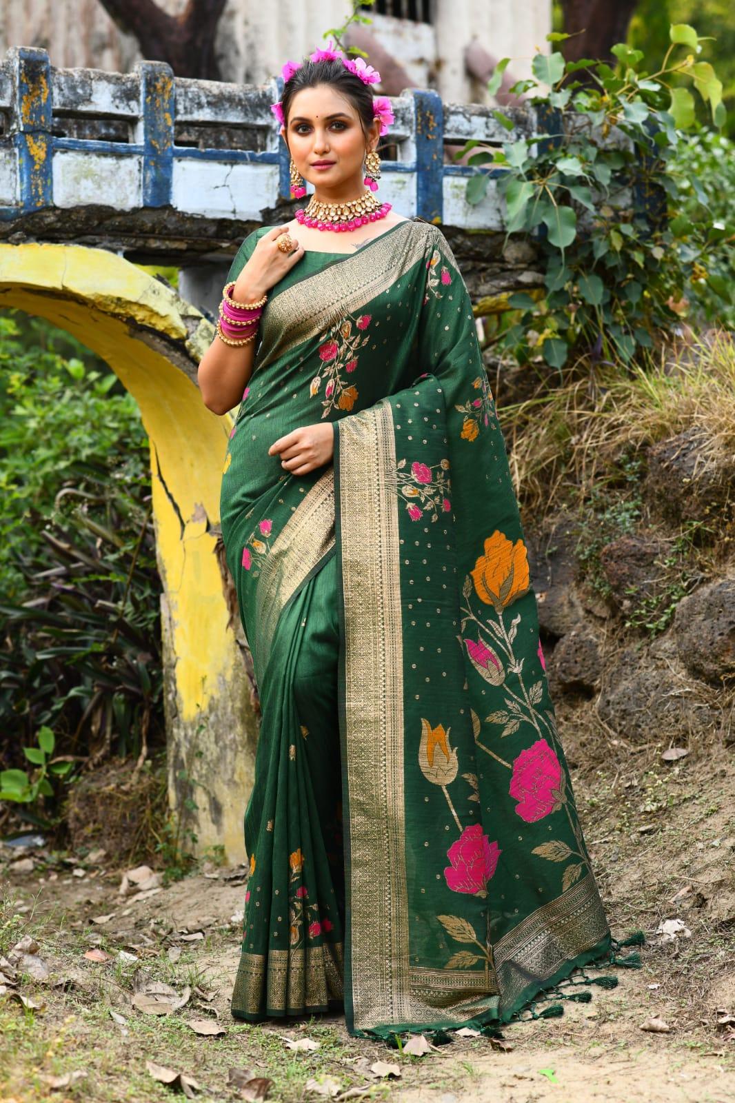 Beautiful Pure tussar Silk Saree