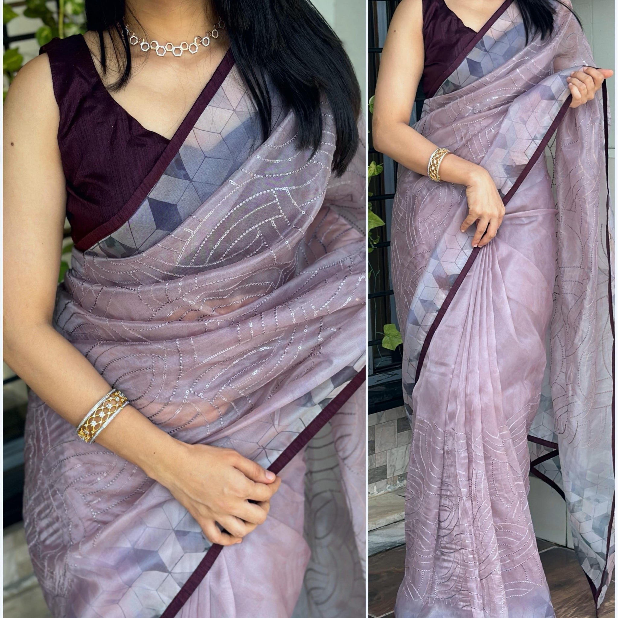 Beautiful Designer Pure Organza Saree