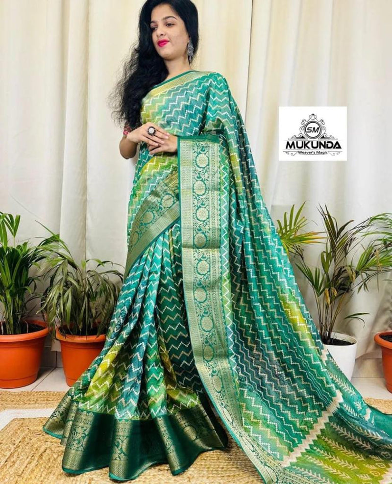 Party Wear Pure Dola Silk with Jequrd Border Saree