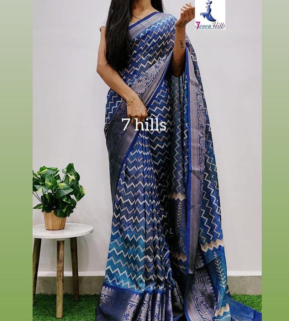 Party Wear Pure Dola Silk with Jequrd Border Saree