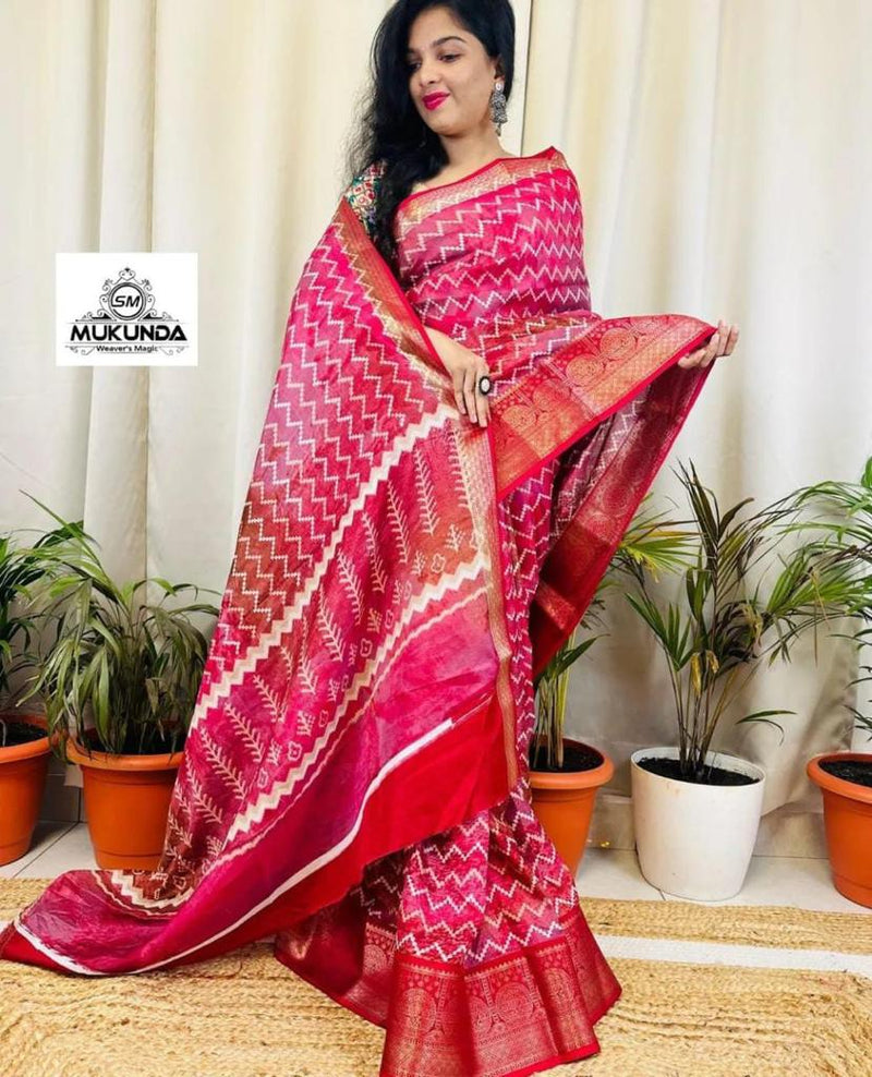 Party Wear Pure Dola Silk with Jequrd Border Saree