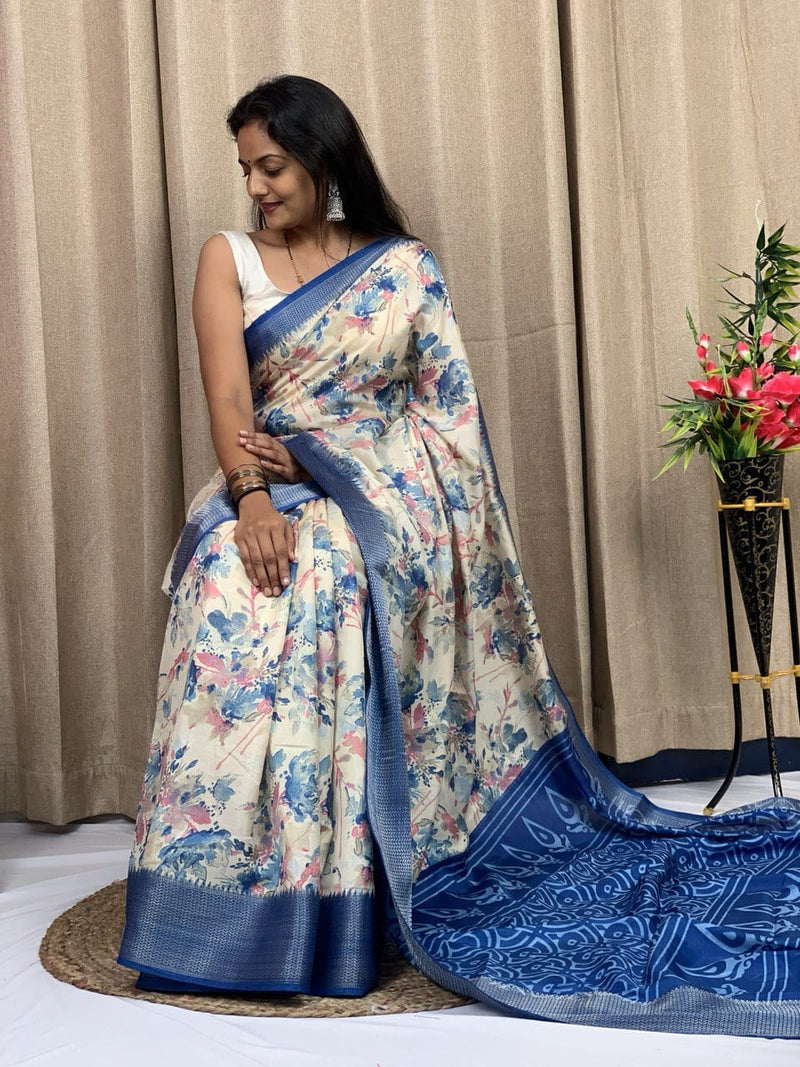 Party Wear Soft Hit Flower Special Dola silk Saree