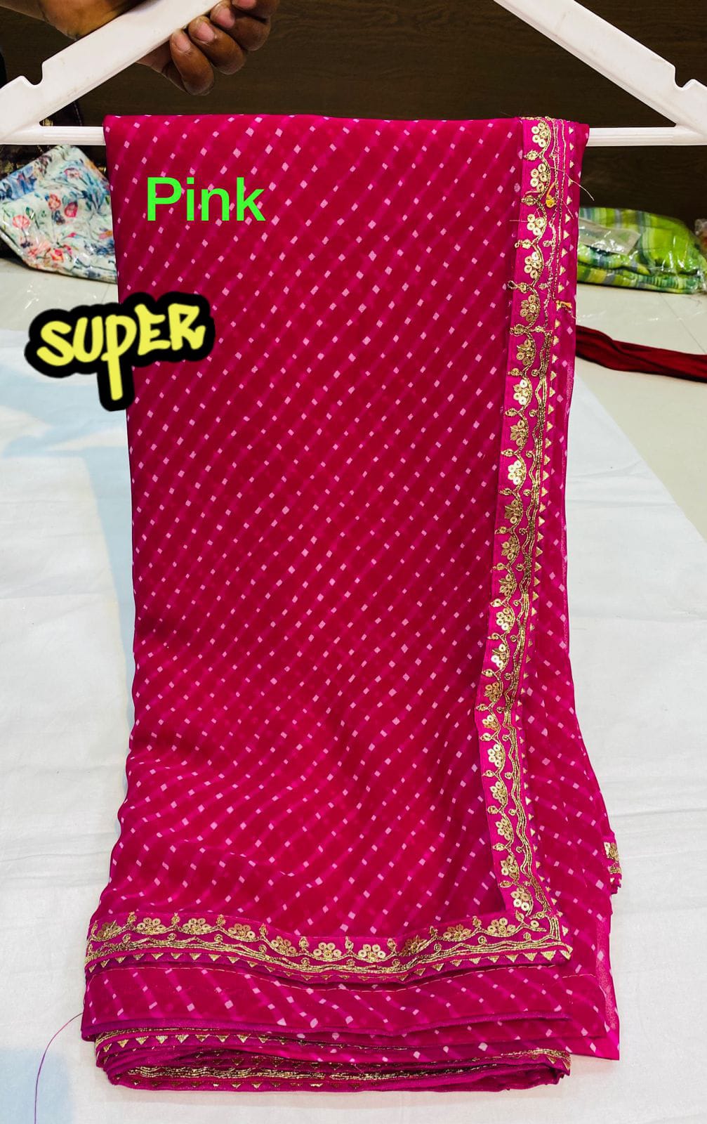 Beautiful Rajasthani Lehariya Bandhej Saree