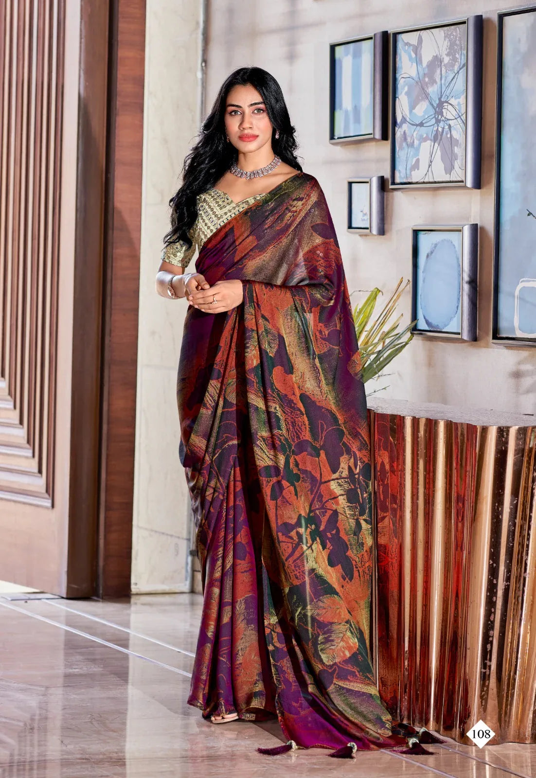 Stavan Shannon Velvet Silk with Printed Fancy Saree collection
