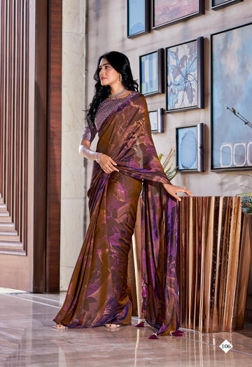 Stavan Shannon Velvet Silk with Printed Fancy Saree collection
