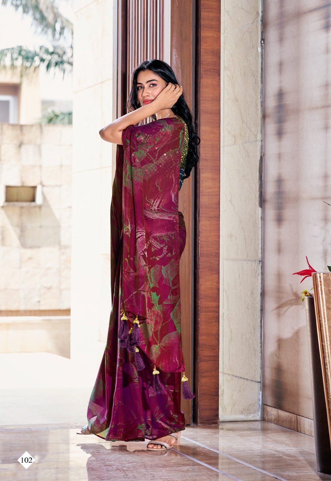 Stavan Shannon Velvet Silk with Printed Fancy Saree collection