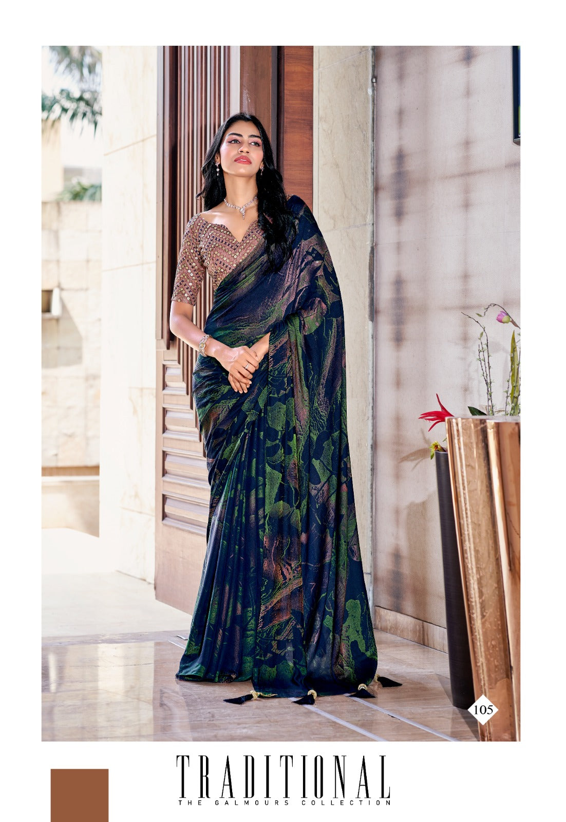 Stavan Shannon Velvet Silk with Printed Fancy Saree collection