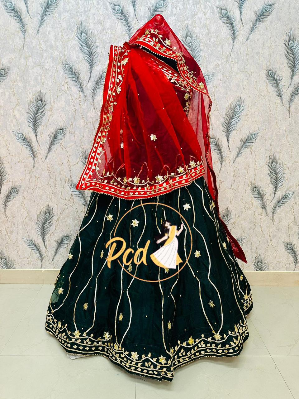 Beautiful Rajasthani Heavy Pure Organza Lehenga Choli