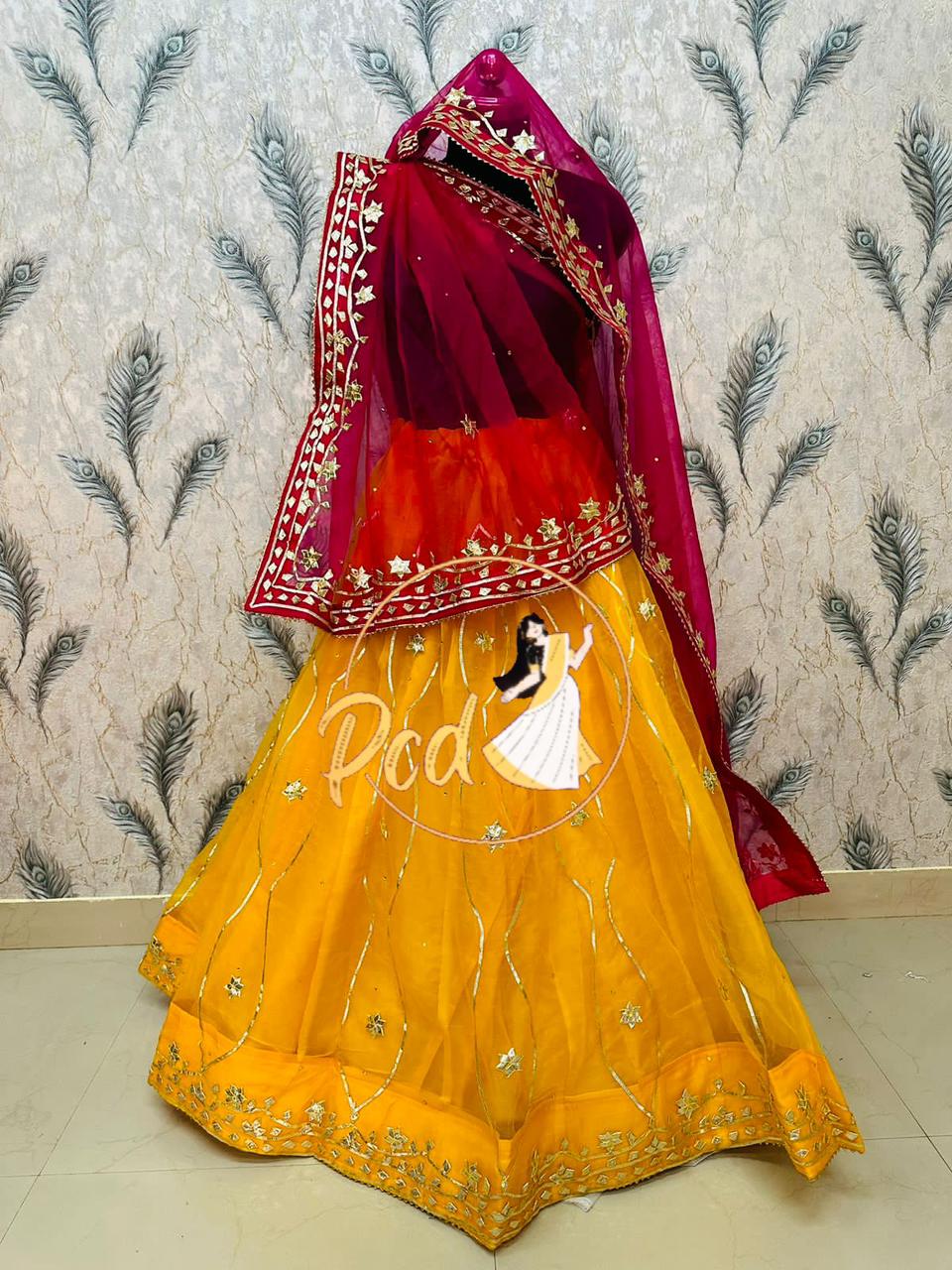 Beautiful Rajasthani Heavy Pure Organza Lehenga Choli