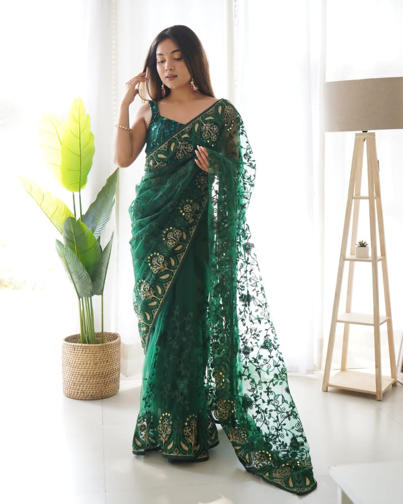 Beautiful Heavy Butterfly Net Saree