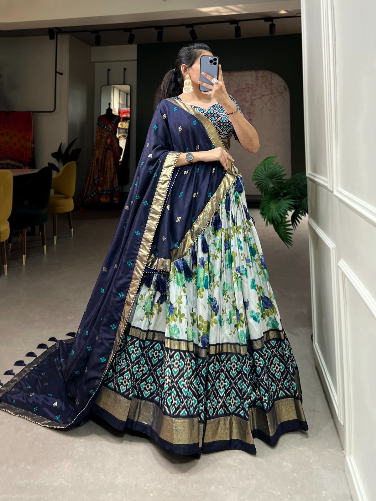 Beautiful Designer Tussar Silk Lehenga Choli Design No 1689