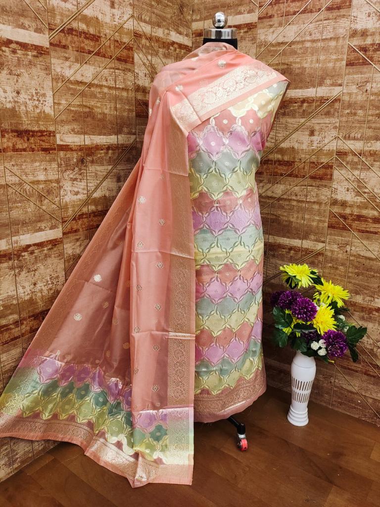 Party Wear Pure Banarasi Organza Suit Collection