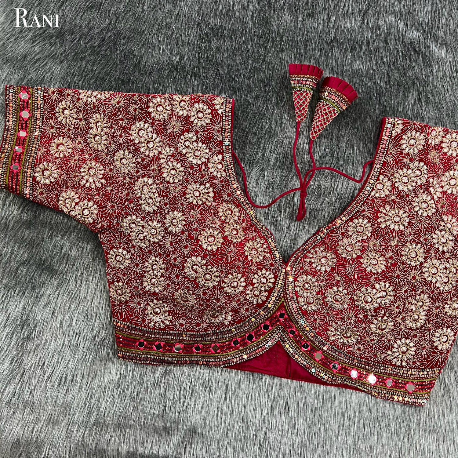 Party Wear Designer Sabyasachi Style Velvet Work Blouse