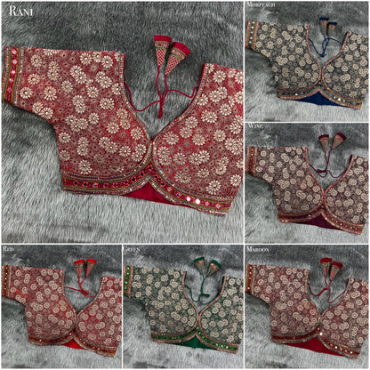 Party Wear Designer Sabyasachi Style Velvet Work Blouse